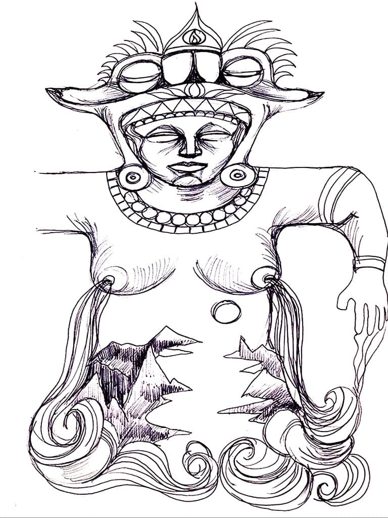 Lois Elaine Griffith — Mythological figure with headdress
