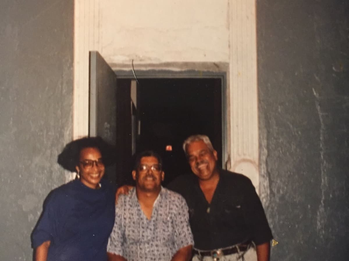 Lois Elaine Griffith, Julio Dalmau, and Miguel Algarín at the Nuyorican Poets Cafe